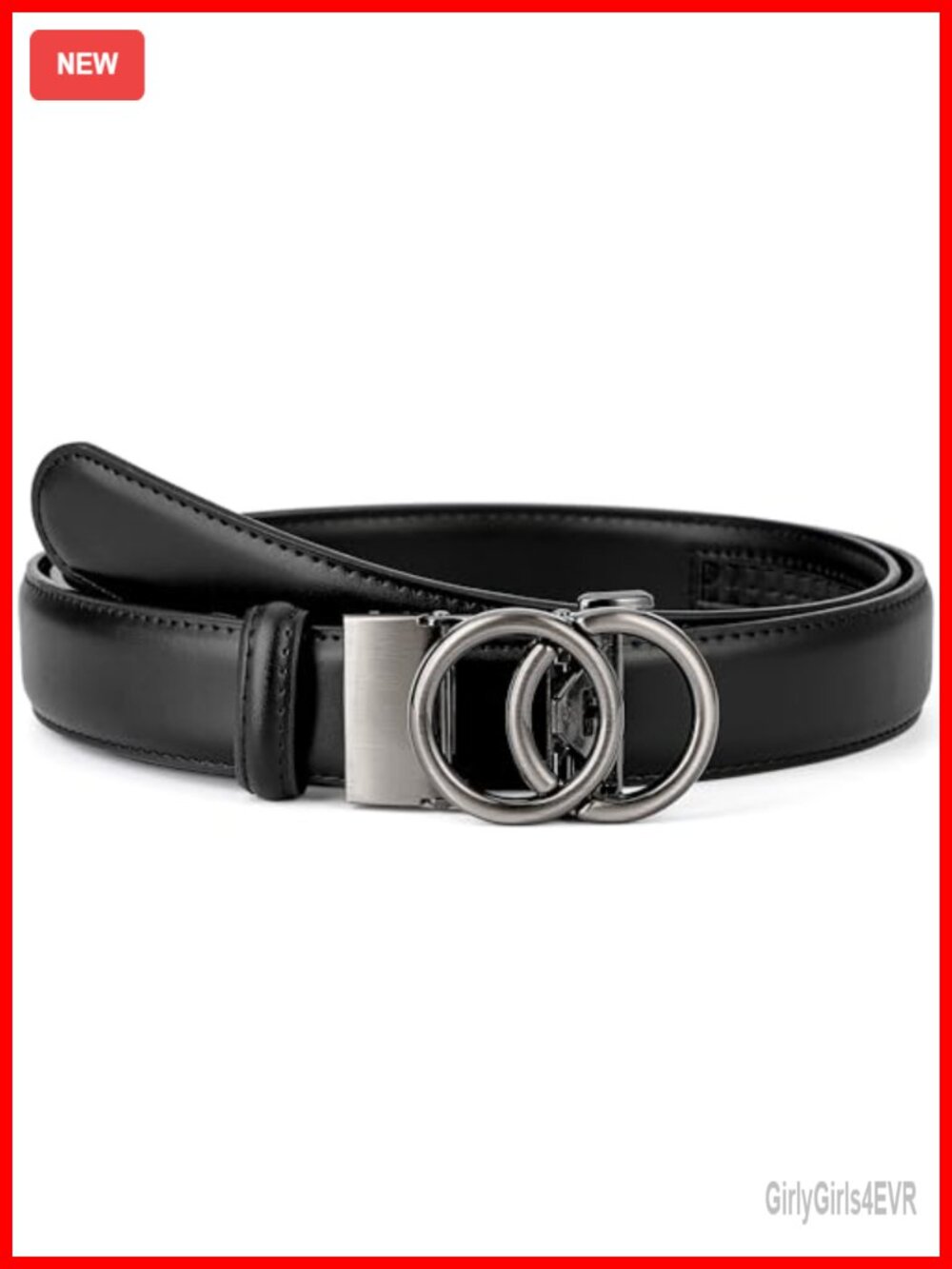 Genuine Leather Ratchet Dress Belt for Women - Customizable Fit
